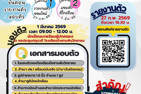 ประกาศผลการสอบคัดเลือกเข้าศึกษาต่อชั้น ม. 4 ประเภทห้องเรียนพิเศษ ปีการศึกษา 2569